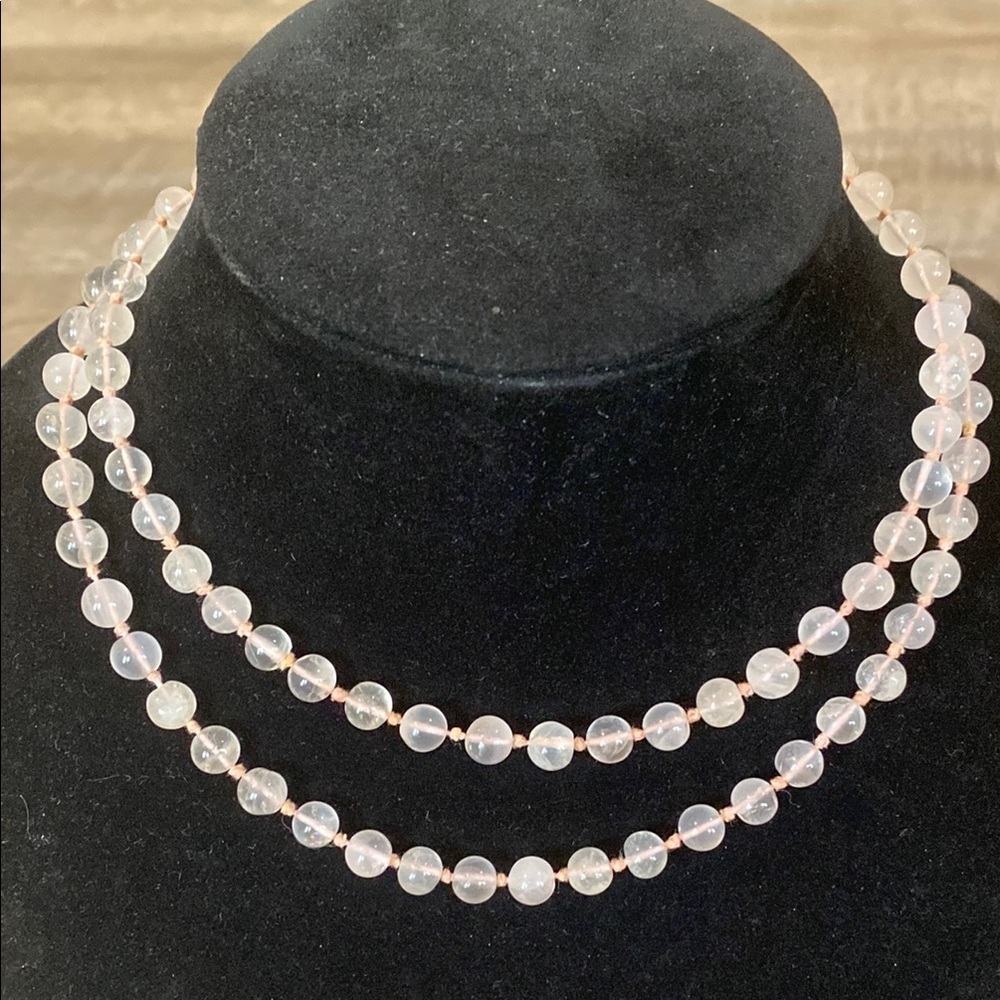 Elegant Pink Beaded Mala Necklace